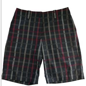 Nike Golf Shorts Size 6 FitDry Black Pink Plaid